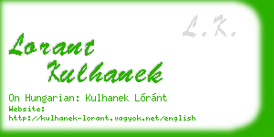 lorant kulhanek business card